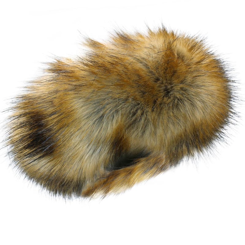 RANOME Faux Fur Headband for Women Elastic Fuzzy Thick Earmuffs Winter Headwrap Ear Muffs Furry Ear Warmers Cold Weather (Brown 2) - Image 1